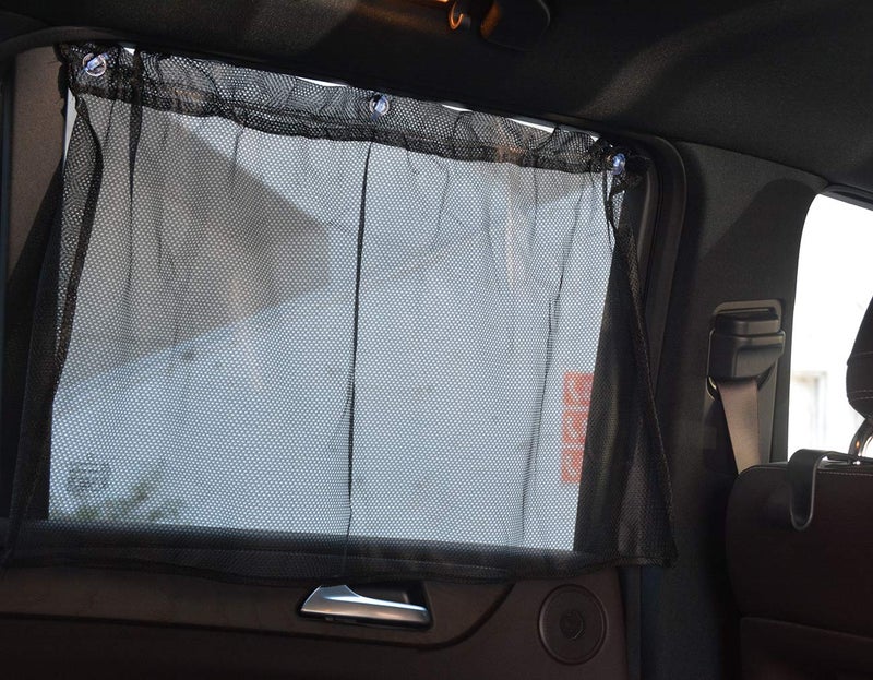 AUTUT 4 Pcs Car Window Sun Shade Curtain with Suction Cup, 20 x 18 inch, Non Completely Shading Translucent Visible Effect - Image 3